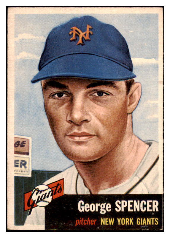1953 Topps Baseball #115 George Spencer Giants EX 528642