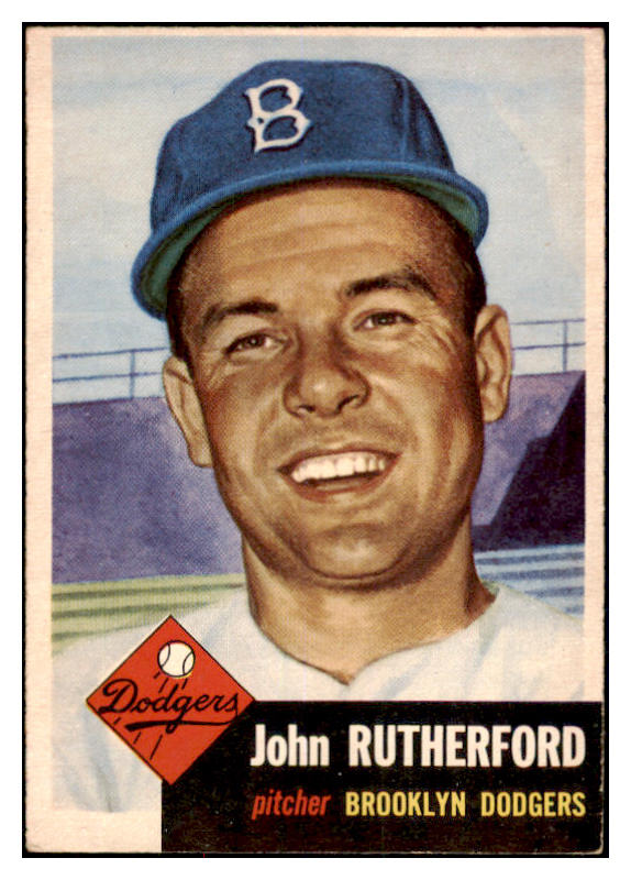 1953 Topps Baseball #137 John Rutherford Dodgers EX 528645
