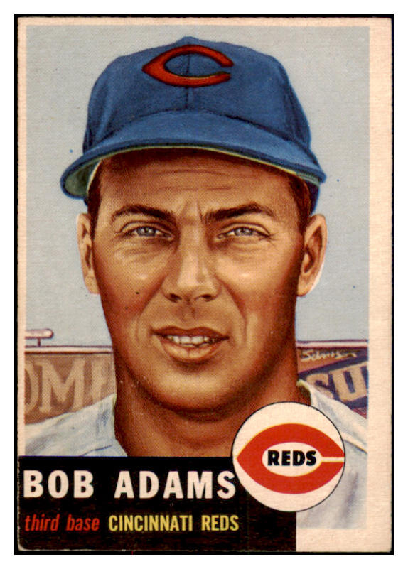 1953 Topps Baseball #152 Bob Adams Reds EX 528646