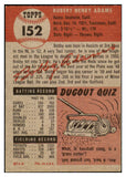 1953 Topps Baseball #152 Bob Adams Reds EX 528646