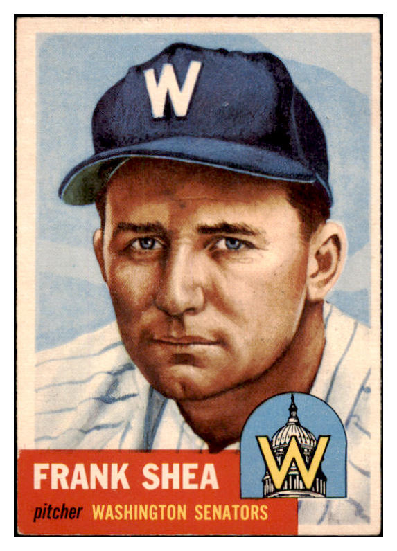1953 Topps Baseball #164 Frank Shea Senators EX 528648