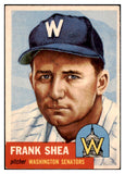 1953 Topps Baseball #164 Frank Shea Senators EX 528648