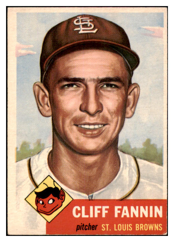 1953 Topps Baseball #203 Cliff Fannin Browns EX 528650