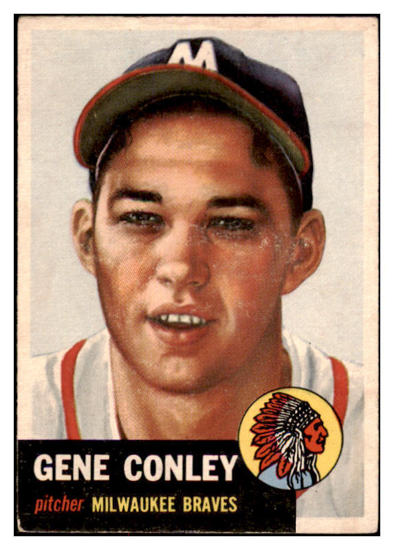 1953 Topps Baseball #215 Gene Conley Braves EX 528653