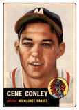 1953 Topps Baseball #215 Gene Conley Braves EX 528653