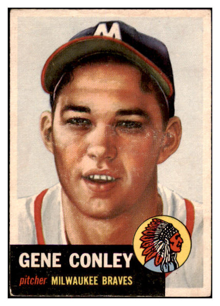1953 Topps Baseball #215 Gene Conley Braves EX 528653