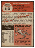 1953 Topps Baseball #110 Herm Wehmeier Reds EX-MT 528681