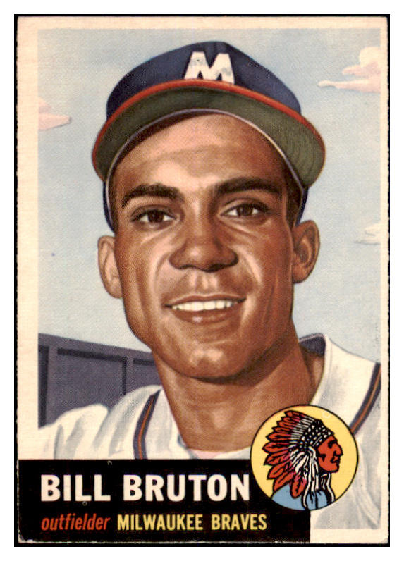 1953 Topps Baseball #214 Bill Bruton Braves EX-MT 528694