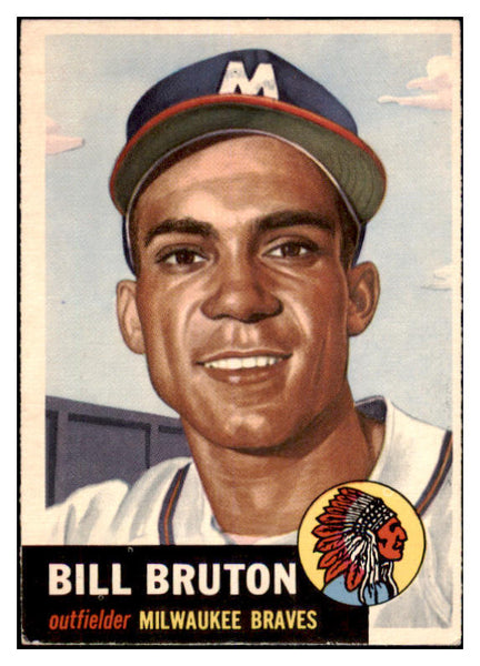 1953 Topps Baseball #214 Bill Bruton Braves EX-MT 528694