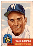 1953 Topps Baseball #051 Frank Campos Senators EX 528707
