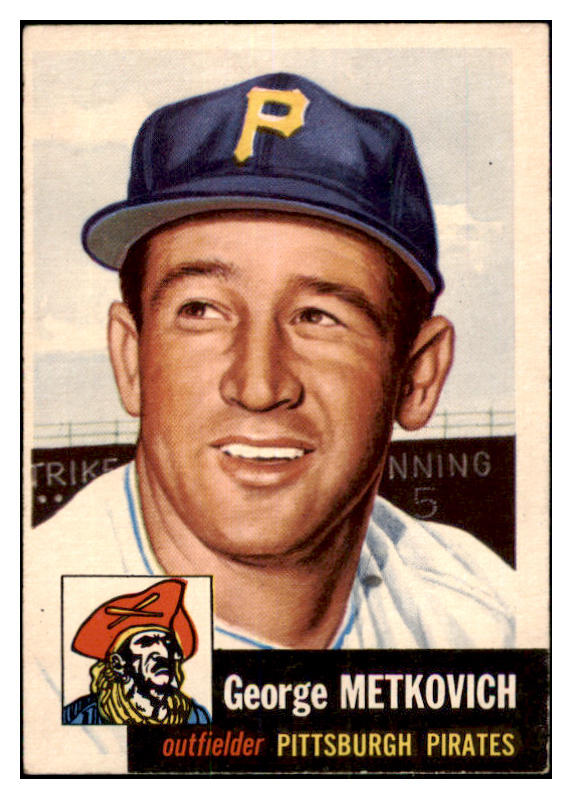 1953 Topps Baseball #058 George Metkovich Pirates EX 528710