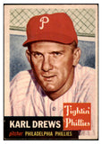 1953 Topps Baseball #059 Karl Drews Phillies EX 528711