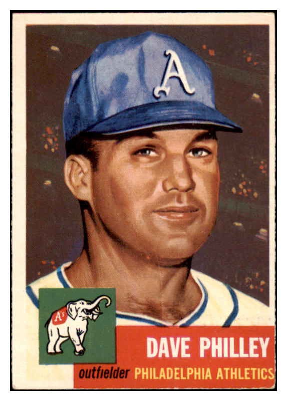 1953 Topps Baseball #064 Dave Philley A's EX 528712