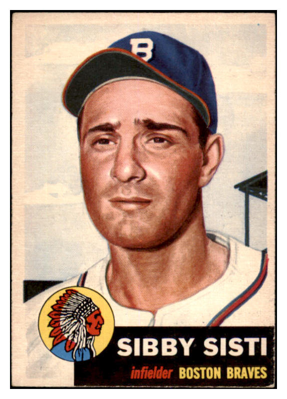 1953 Topps Baseball #124 Sibby Sisti Braves EX 528720