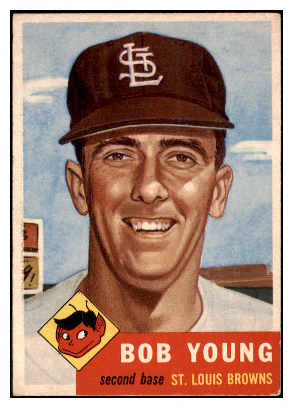 1953 Topps Baseball #160 Bob Young Browns EX 528723