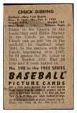 1952 Bowman Baseball #198 Chuck Diering Giants VG-EX 528747