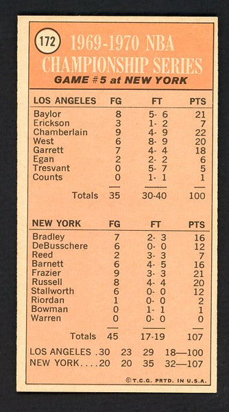 1970 Topps Basketball #172 NBA Championship Game 5 Bill Bradley EX-MT 528762