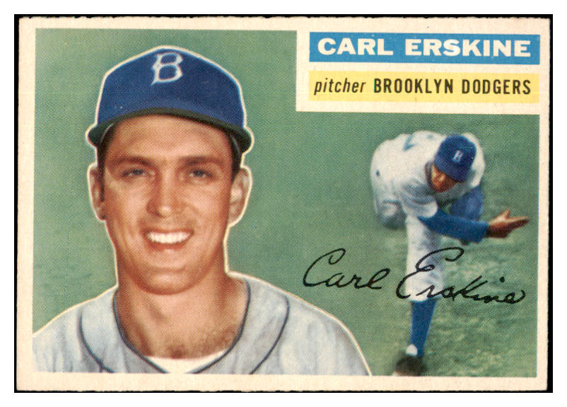 1956 Topps Baseball #233 Carl Erskine Dodgers EX-MT 528766