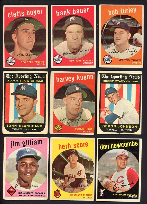 1959 Topps Set Lot 221 Diff VG Jensen Newcombe Bauer 528789