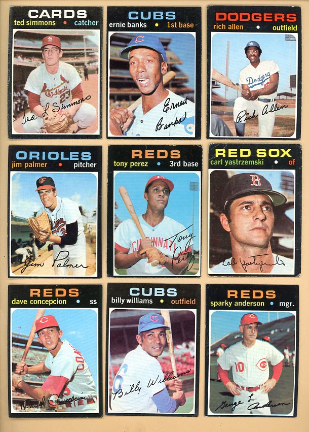 1971 Topps Set Lot 177 Diff Bargain Grade Banks Perez Palmer 528831