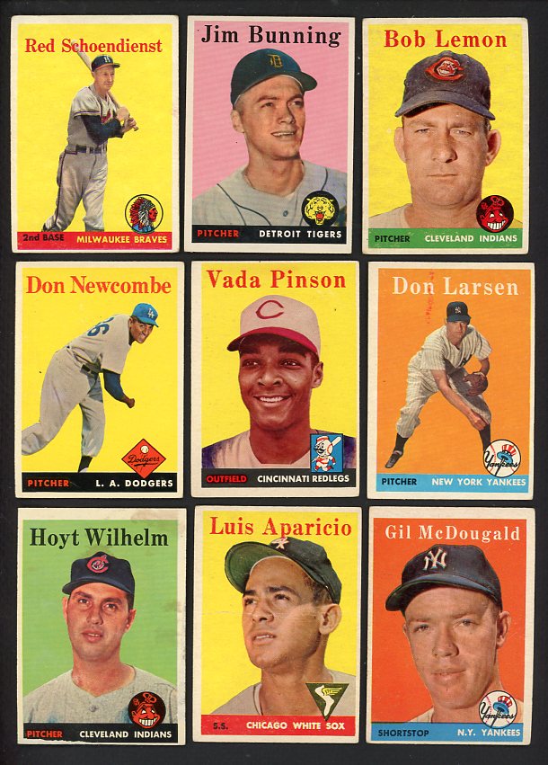 1958 Topps Set Lot 61 Diff Bargain Grade Aparicio Bunning 528833