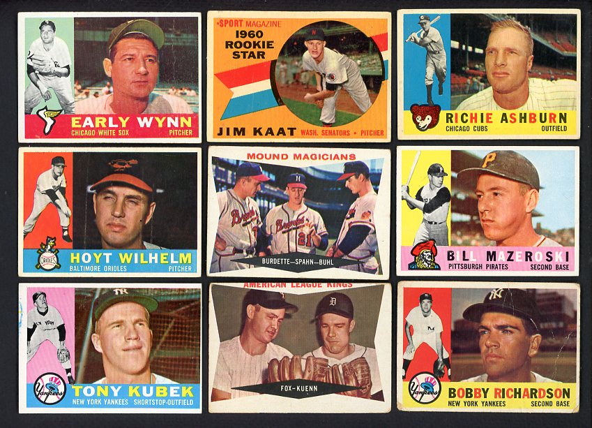 1960 Topps Set Lot 82 Diff Bargain Grade Wilhelm Mazeroski Kaat 528867