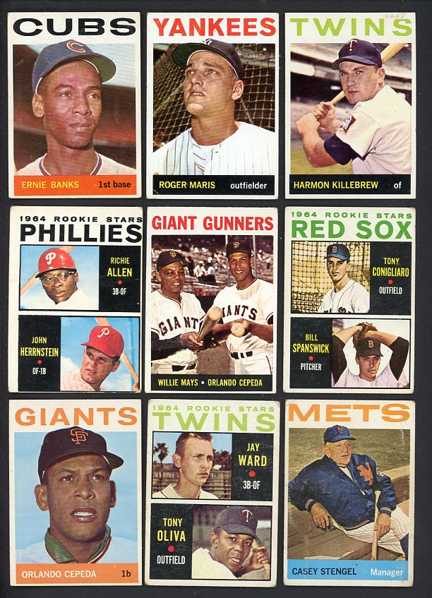 1964 Topps Set Lot 148 Diff Bargain Grade Banks Maris Killebrew 528886