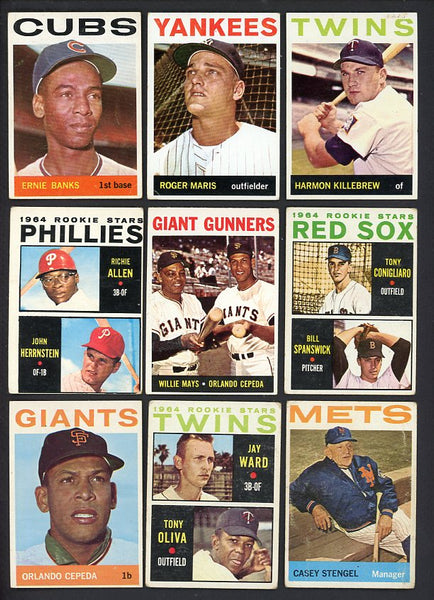 1964 Topps Set Lot 148 Diff Bargain Grade Banks Maris Killebrew 528886