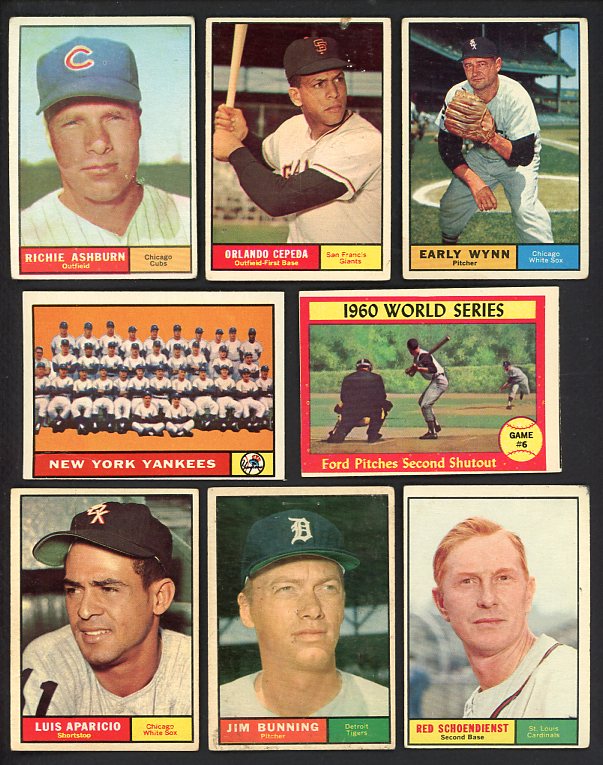 1961 Topps Set Lot 216 Diff Bargain Grade Cepeda Ashburn Wynn 528889