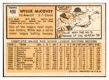1963 Topps Baseball #490 Willie McCovey Giants EX+/EX-MT 528925