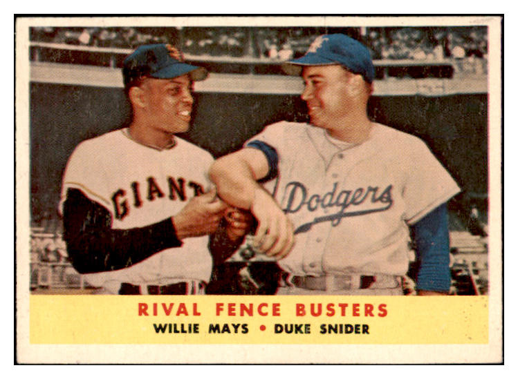 1958 Topps Baseball #436 Willie Mays Duke Snider EX+/EX-MT 528967