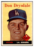 1958 Topps Baseball #025 Don Drysdale Dodgers EX+/EX-MT 528973