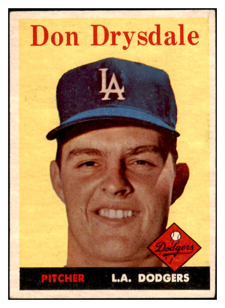 1958 Topps Baseball #025 Don Drysdale Dodgers EX+/EX-MT 528973