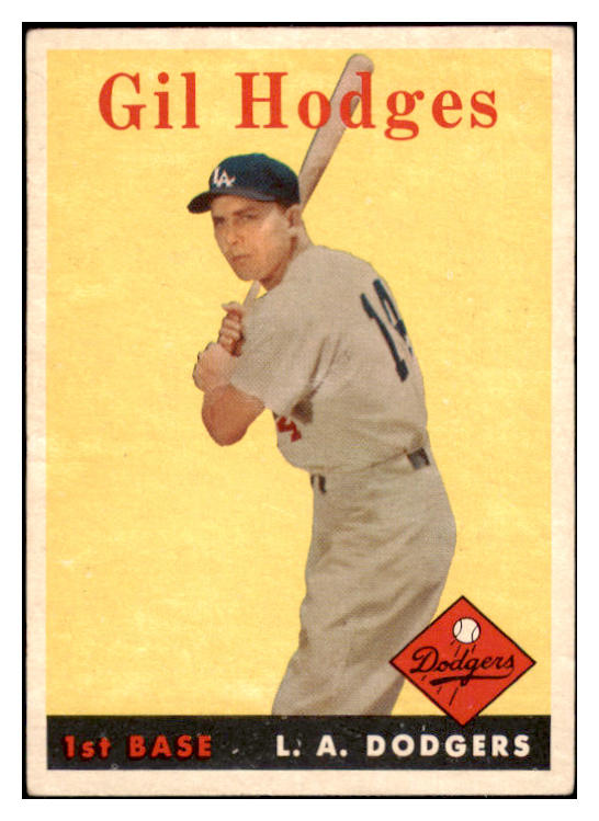 1958 Topps Baseball #162 Gil Hodges Dodgers EX+/EX-MT 528974