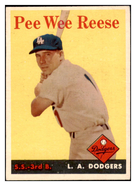 1958 Topps Baseball #375 Pee Wee Reese Dodgers EX+/EX-MT 528980