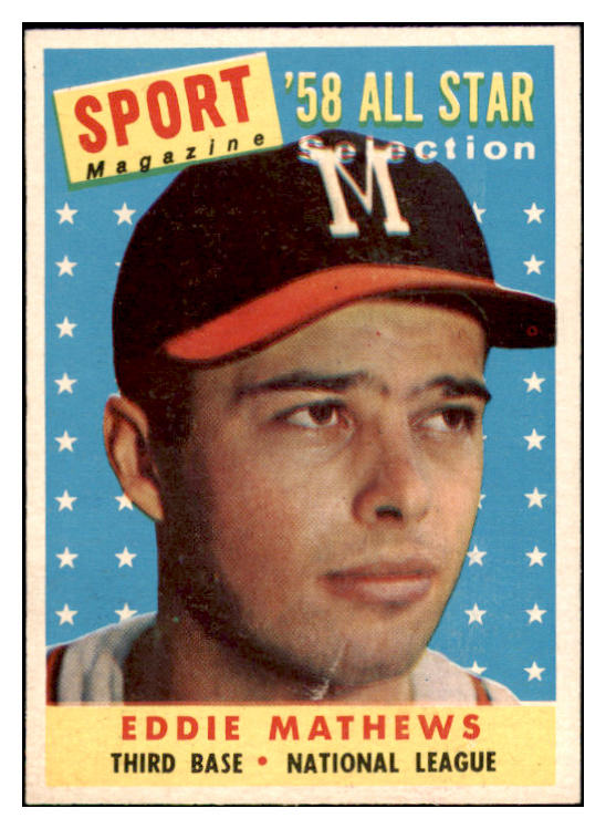 1958 Topps Baseball #480 Eddie Mathews A.S. Braves NR-MT 528985