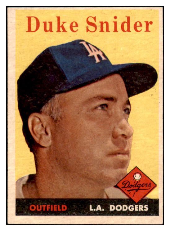 1958 Topps Baseball #088 Duke Snider Dodgers EX 528998