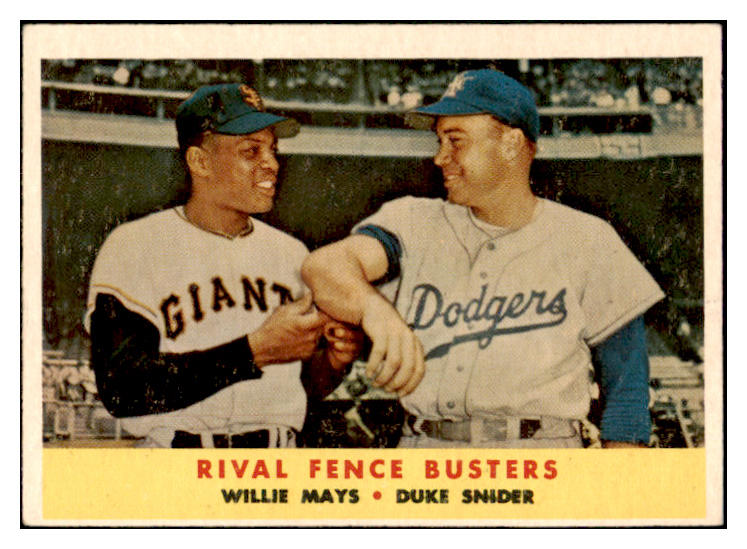 1958 Topps Baseball #436 Willie Mays Duke Snider VG-EX 529019