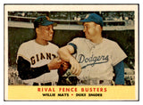 1958 Topps Baseball #436 Willie Mays Duke Snider VG-EX 529019