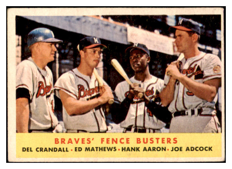 1958 Topps Baseball #351 Hank Aaron Eddie Mathews VG-EX 529025