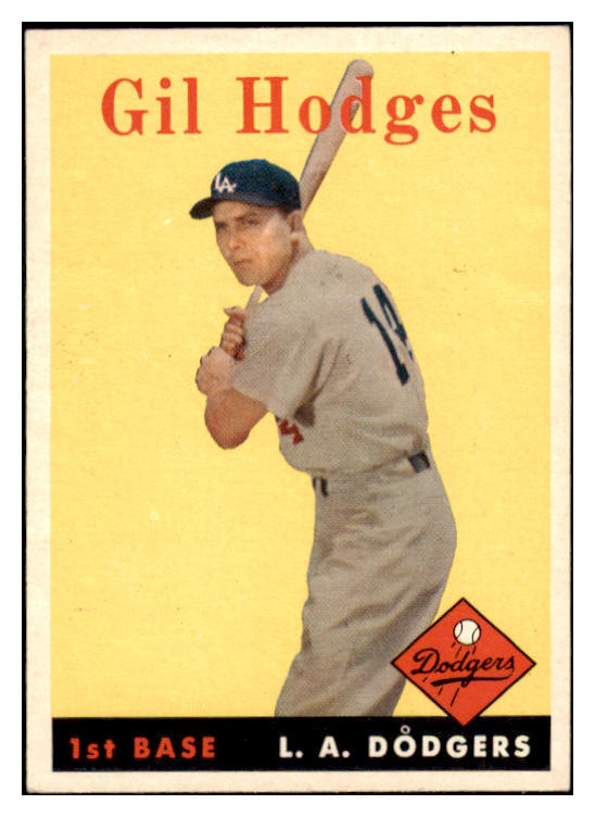 1958 Topps Baseball #162 Gil Hodges Dodgers EX-MT 529027
