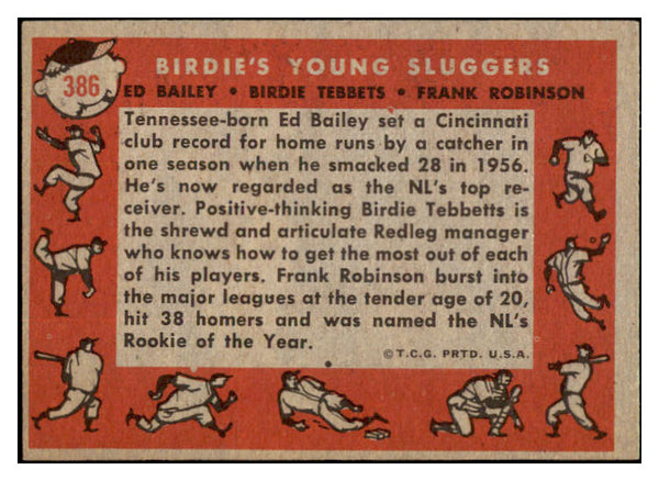 1958 Topps Baseball #386 Frank Robinson Ed Bailey EX-MT 529028