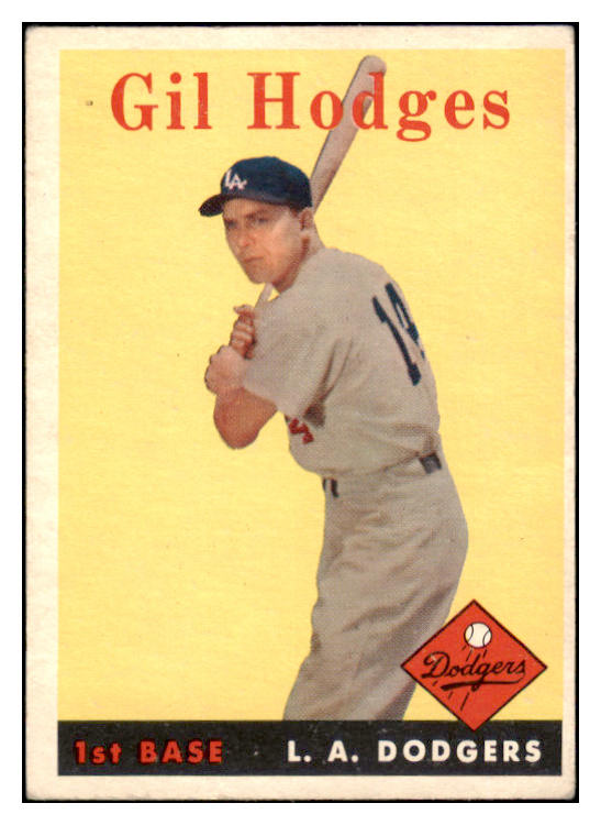 1958 Topps Baseball #162 Gil Hodges Dodgers VG-EX 529042