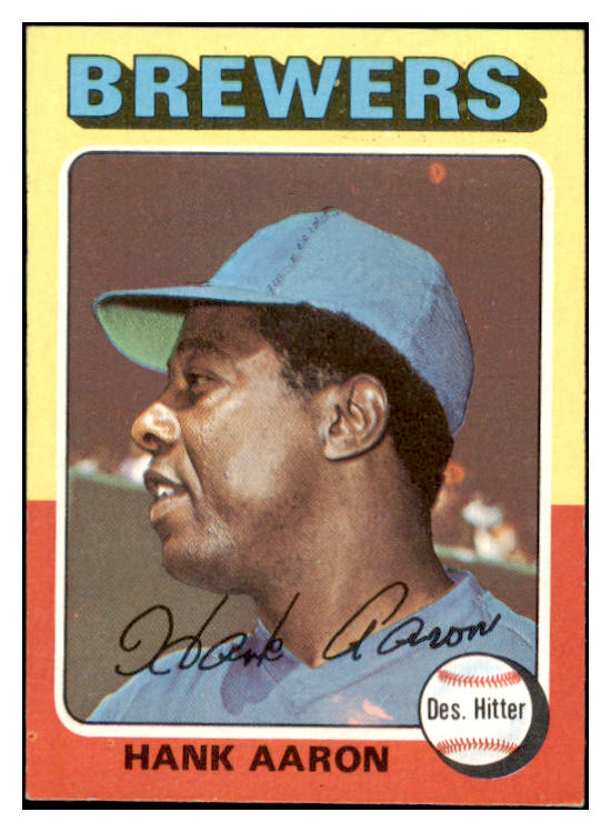 1975 Topps Baseball #660 Hank Aaron Brewers EX-MT 529052