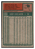 1975 Topps Baseball #660 Hank Aaron Brewers EX-MT 529052