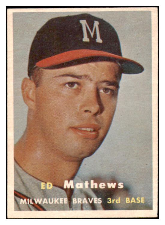 1957 Topps Baseball #250 Eddie Mathews Braves EX-MT 529057