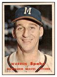 1957 Topps Baseball #090 Warren Spahn Braves EX-MT 529060