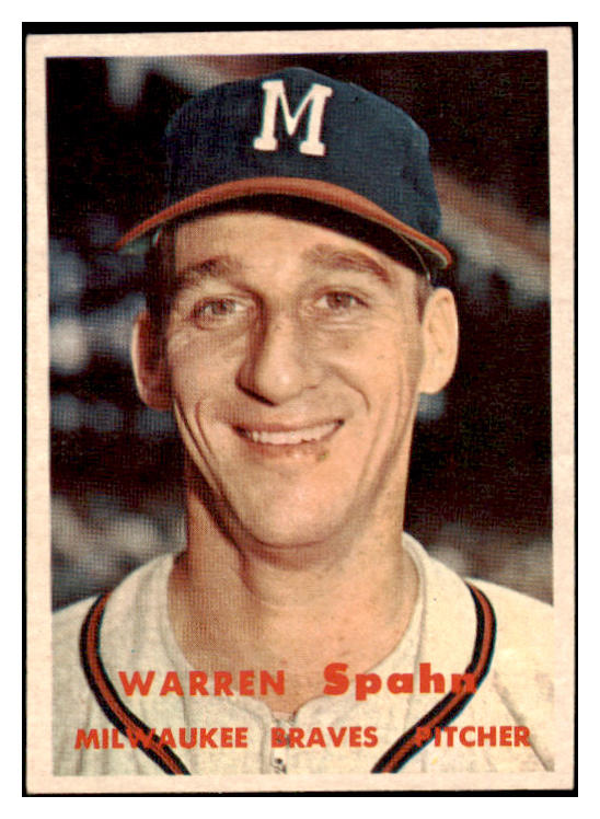 1957 Topps Baseball #090 Warren Spahn Braves EX-MT 529064