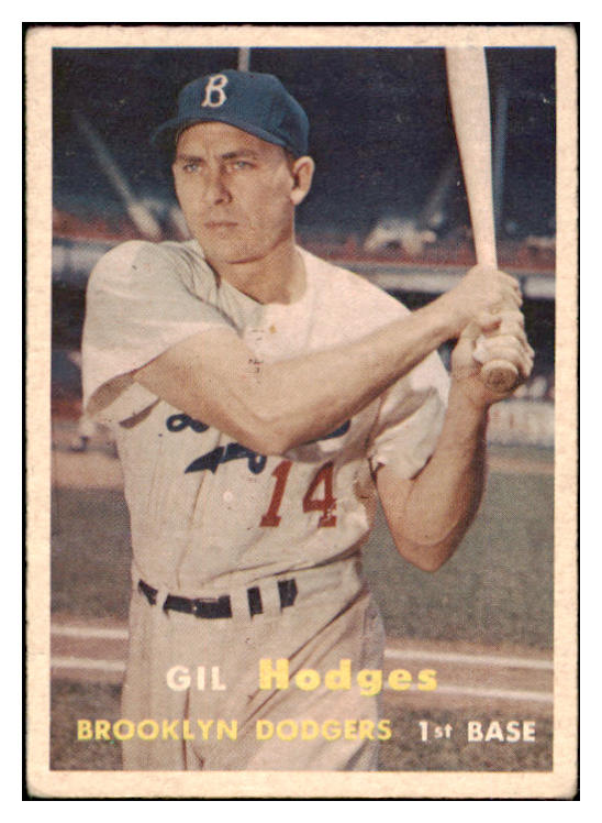 1957 Topps Baseball #080 Gil Hodges Dodgers VG 529067