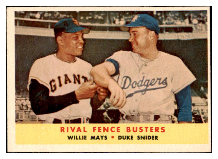1958 Topps Baseball #436 Willie Mays Duke Snider EX-MT 529081